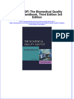 Ebook PDF The Biomedical Quality Auditor Handbook Third Edition 3rd Edition PDF