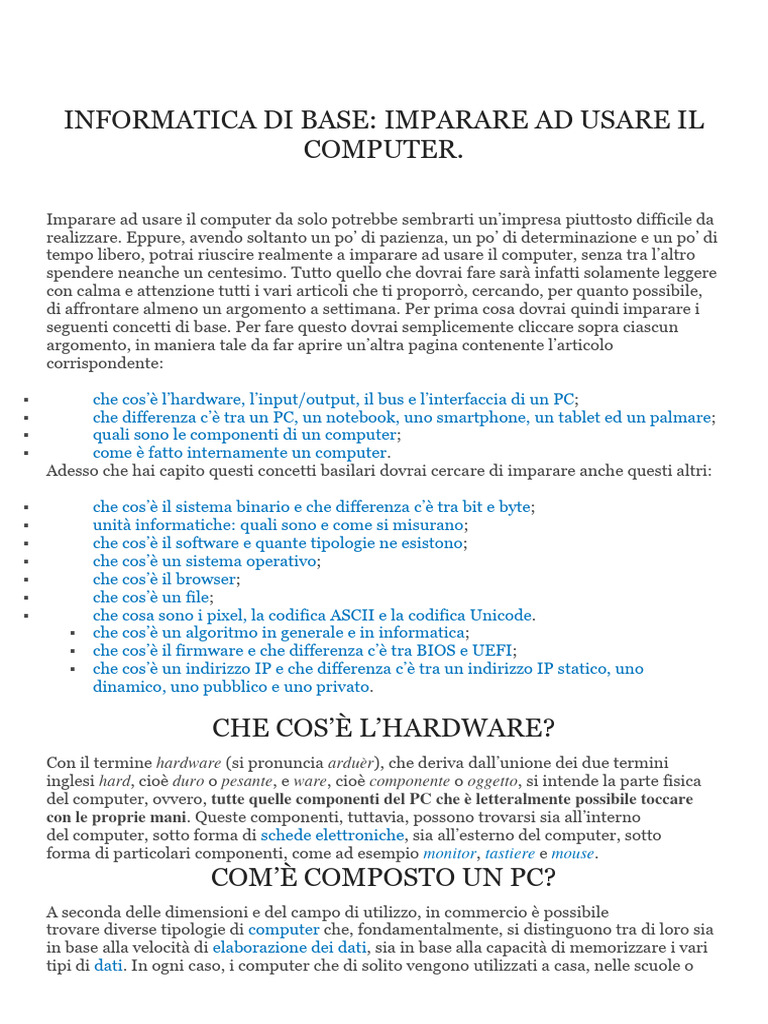 1) Dispensa INFORMATICA DI BASE | PDF