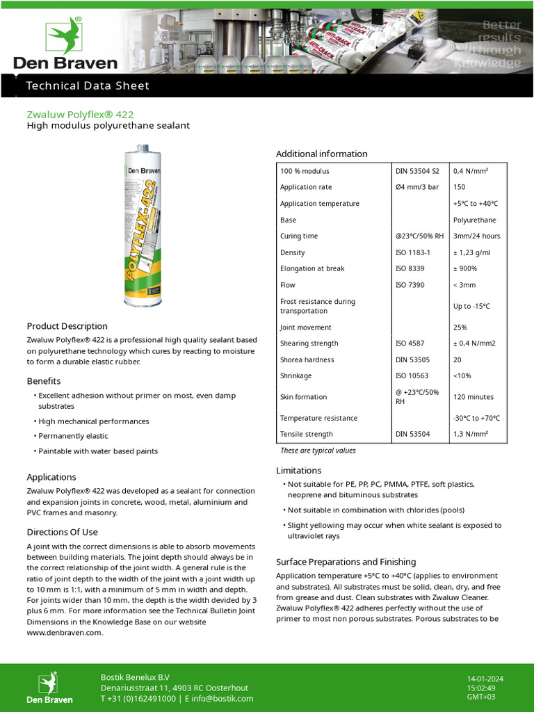 Zwaluw Polyflex 422 - en 1 | PDF | Secondary Sector Of The Economy ...