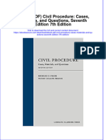 Ebook PDF Civil Procedure Cases Materials and Questions Seventh Edition 7th Edition PDF