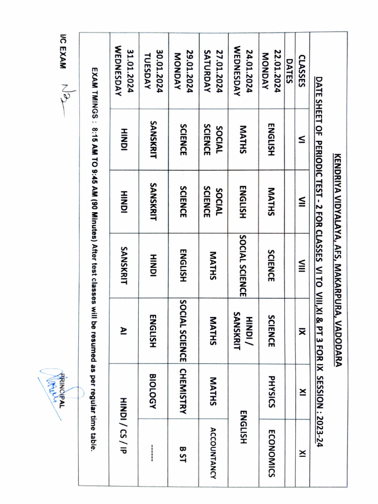 10th Grade Exam Schedule 2024 | PDF