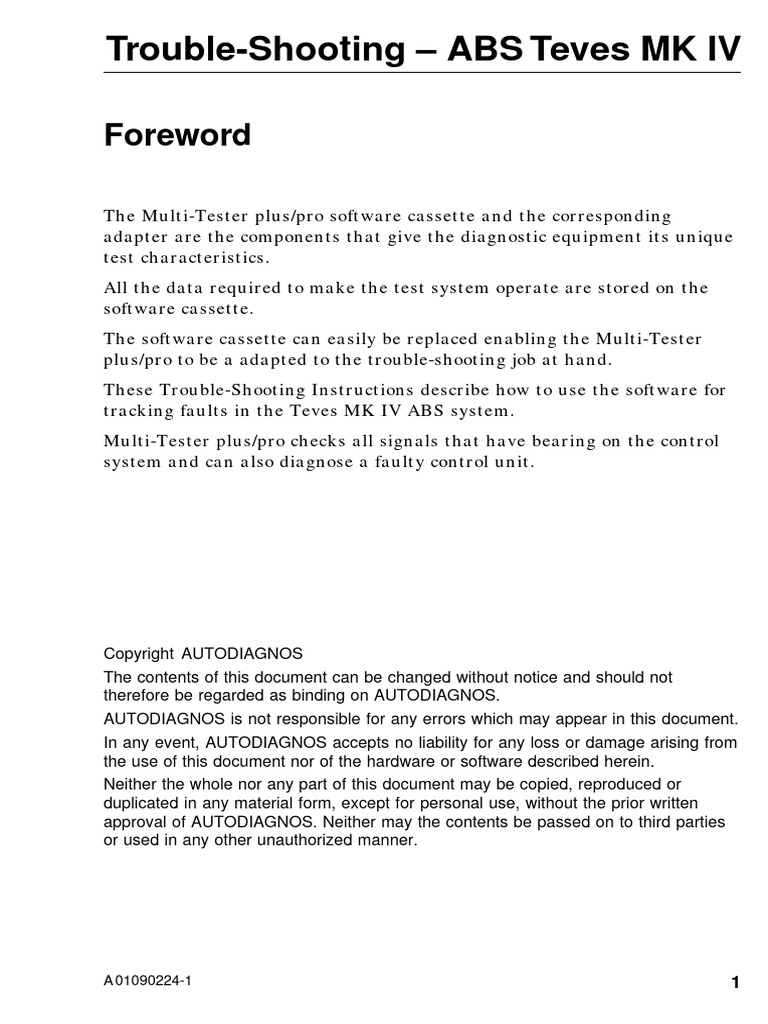 Teves ABS Module PDF Anti Lock Braking System Manufactured Goods