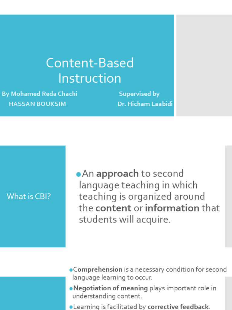 Content Based Instruction | PDF | Pedagogy | Education Theory