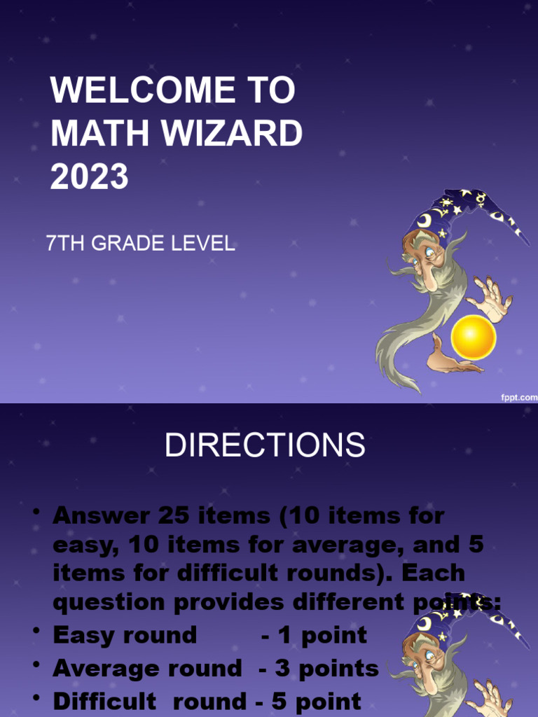 7th Grade Math Wizard Competition Guide | PDF | Numbers | Abstract Algebra