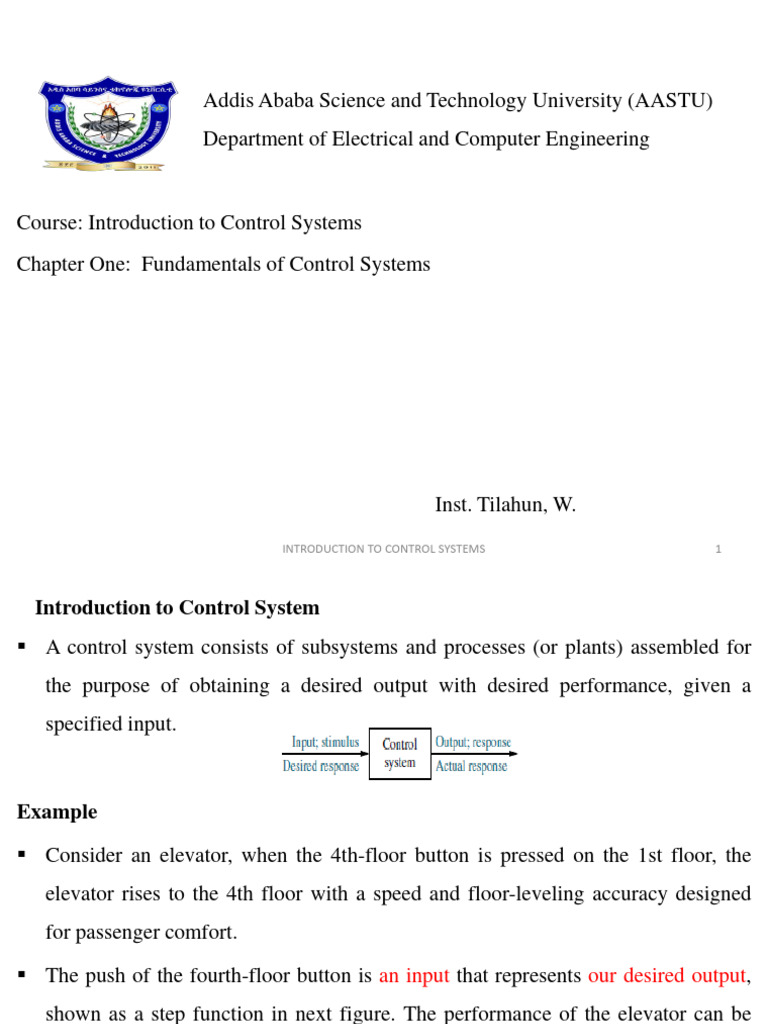 Introduction To Control System | PDF | Control Theory | Feedback