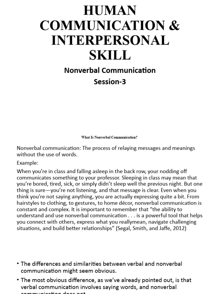 Session-3 - Nonverbal Communication | PDF | Nonverbal Communication ...