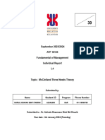 Individual Assignment - McClelland Three Needs Theory