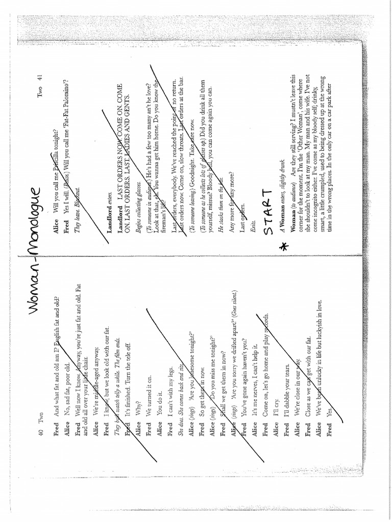 WOMAN MONOLOGUE Audition Piece PDF