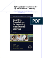Ebook PDF Cognitive Foundations For Improving Mathematical Learning PDF