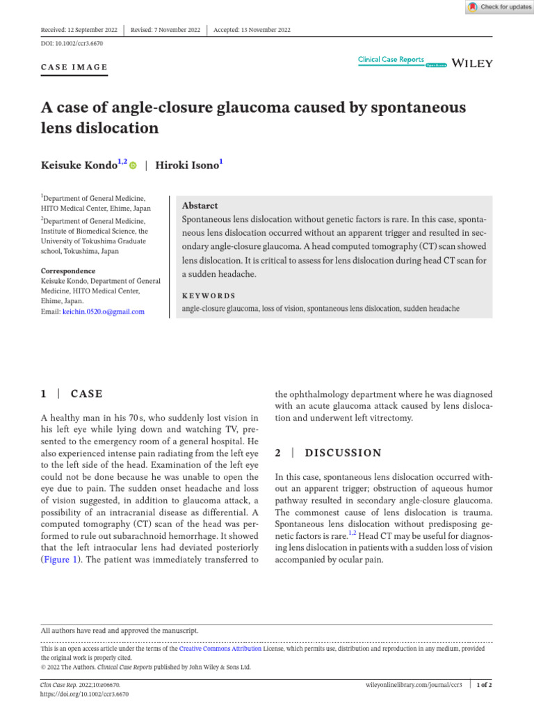 Clinical Case Reports 2022 Kondo A case of angle‐closure