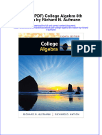 Ebook PDF College Algebra 8th Edition by Richard N Aufmann PDF