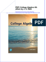 Ebook PDF College Algebra 4th Edition by J S Ratti PDF