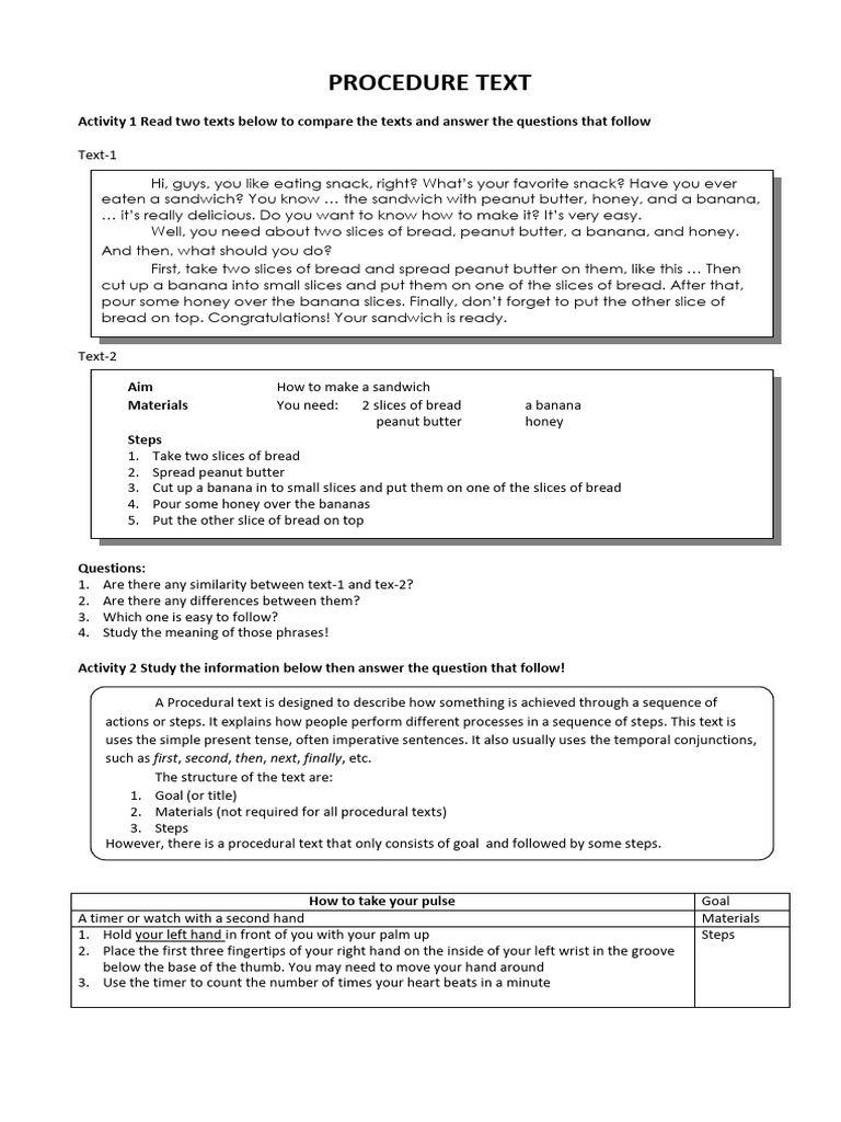 Procedure text pdf