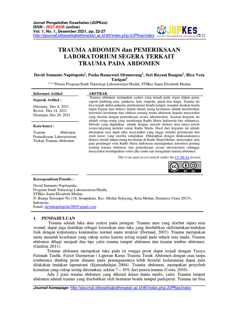 Jurnal Trima Abdomen Tugas UAS | PDF | Pengembangan Diri