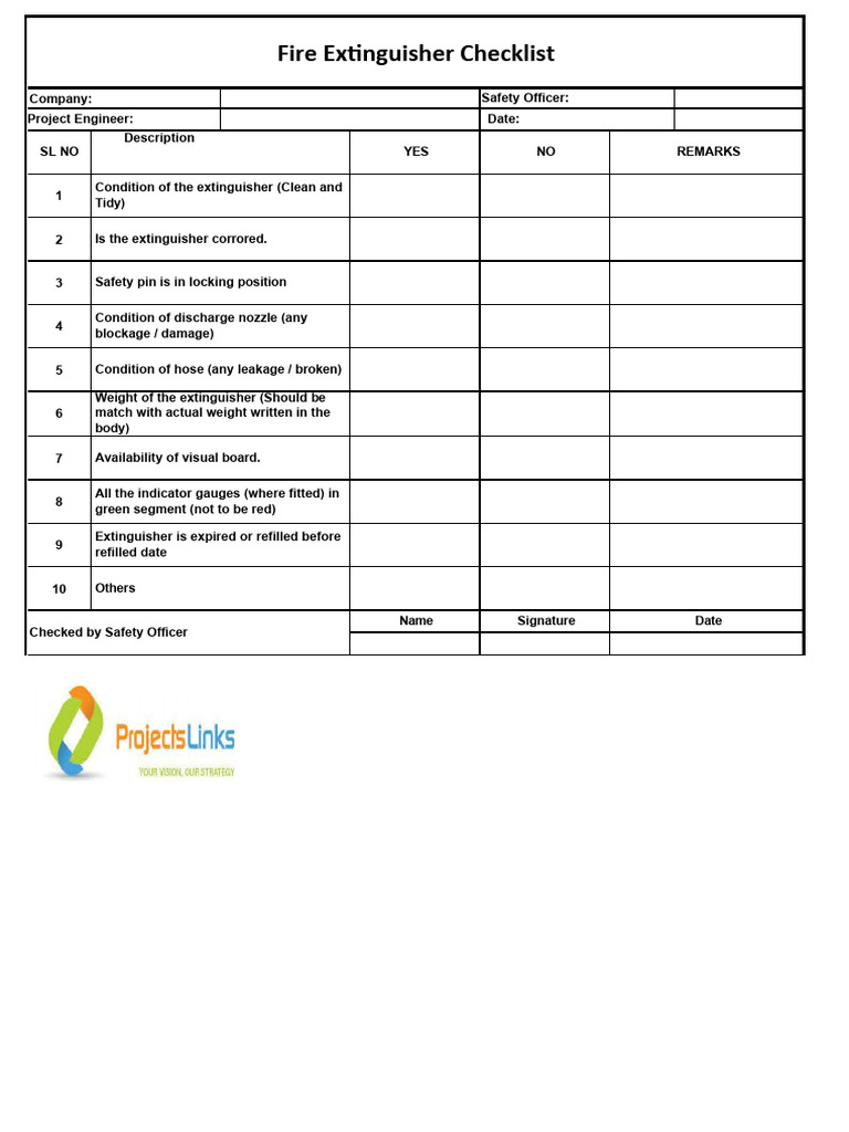Fire Extinguisher Inspection Checklist | PDF