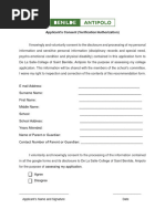 Applicants Consent Form