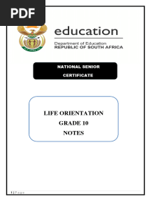 Life Orientation Grade 10 Notes