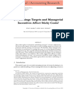J of Accounting Research - 2012 - KAMA - Do Earnings Targets and Managerial Incentives Affect Sticky Costs