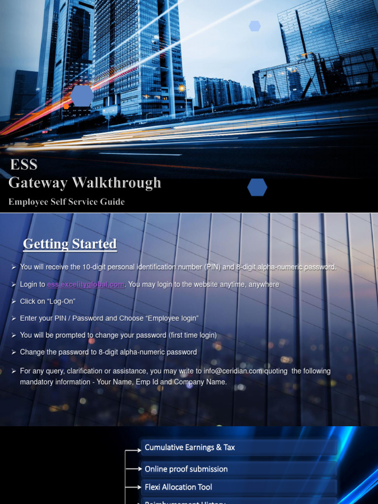 Excelity ESS Login Guide | PDF | Taxes | Personal Identification Number