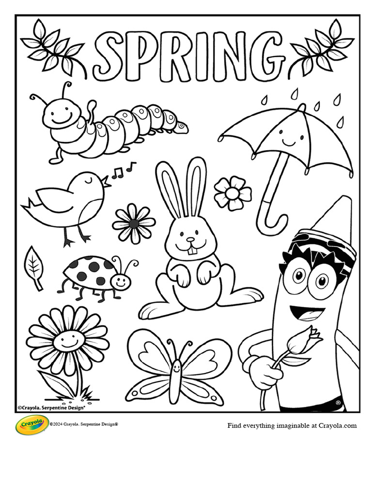 All Things Spring Coloring Page | crayola | PDF