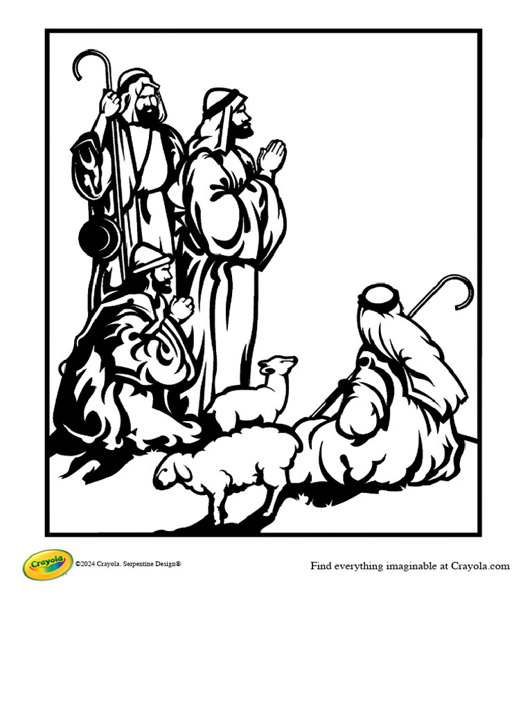 Christmas Shepherds Free Coloring Page For Kids | Crayola.com | crayola