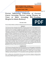 Factors Influencing Utilization of Cervical Cancer Screening Services Among Women 20 Years or More Attending KIU-Teaching Hospital in Ishaka Bushenyi