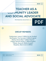 The Teacher As Community Leader and As Social Advocate