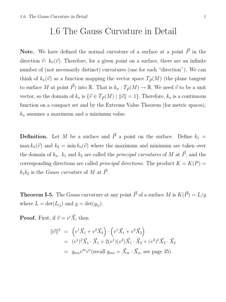 Understanding Gauss Curvature | PDF | Curvature | Mathematical Analysis