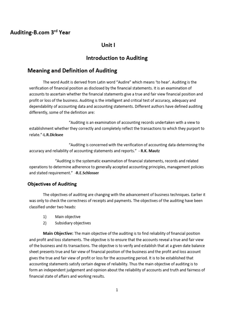 Auditing 1,2 and 3 | PDF | Audit | Financial Audit