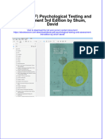 Ebook Ebook PDF Psychological Testing and Assessment 3rd Edition by Shum David PDF