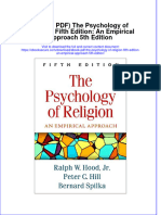 Ebook PDF The Psychology of Religion Fifth Edition An Empirical Approach 5th Edition PDF