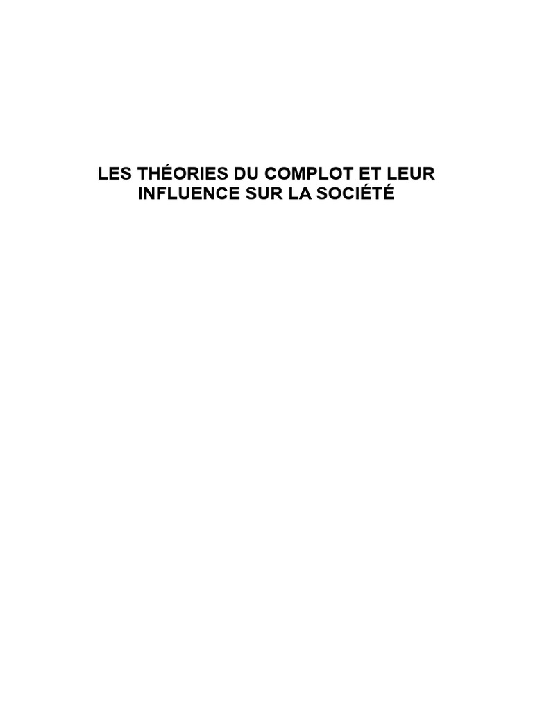 Influence des théories du complot en France | PDF | Histoire | Jeunes ...
