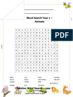 Word Search Year 1 Animals