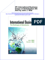 FULL Download Ebook PDF International Business The Challenges of Globalization 9th Edition by John J Wild PDF Ebook