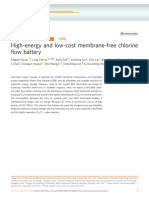 High-Energy and Low-Cost Membrane-Free Chlorine Ow Battery: Article