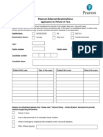 Pearson Edexcel Stage 2 Refund Application Form