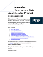 Persamaan Dan Perbedaan Antara Data Analytics Dan Product Management