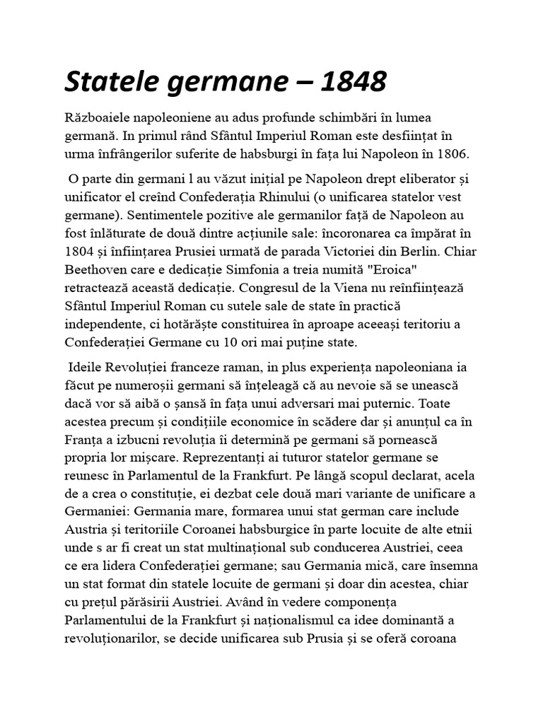 Statele Germane - 1848 | PDF
