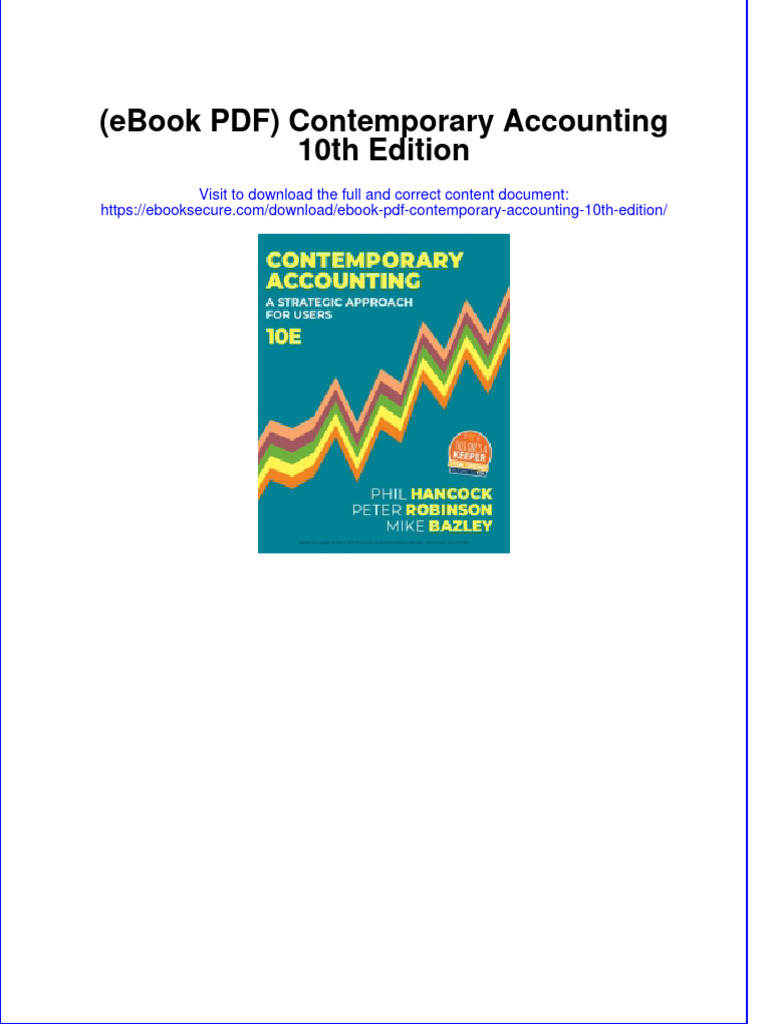 Ebook PDF Contemporary Accounting 10th Edition PDF | PDF
