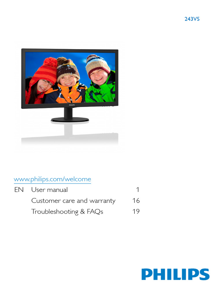 Philips Monitor User Manual Guide | PDF | Pixel | Computer Monitor