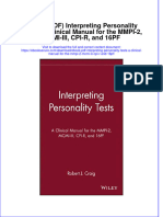 FULL Download Ebook PDF Interpreting Personality Tests A Clinical Manual For The Mmpi 2 Mcmi III Cpi R and 16pf PDF Ebook