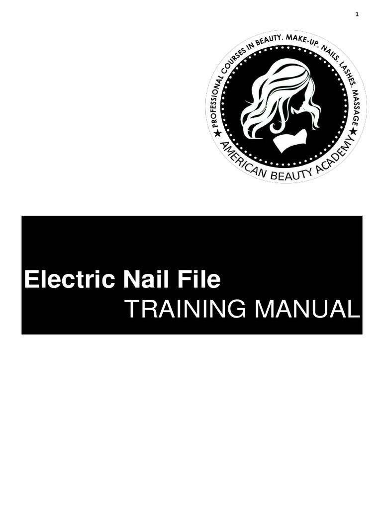 Electric Nail File Training Manual 2021 PDF Nail (Anatomy) Drill