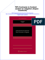 Ebook PDF Contracts in Context From Transaction To Litigation Aspen Casebook PDF