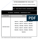 Offline Test Center: Modi Public School, Dadabari Kota: Sitting Arrangement For 30-Dec-2023