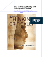Ebook PDF Thinking Critically 12th Edition by John Chaffee PDF