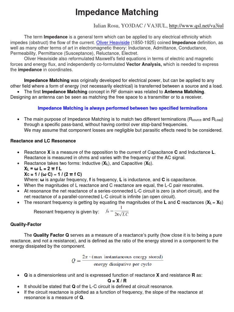 Impedance Matching | PDF