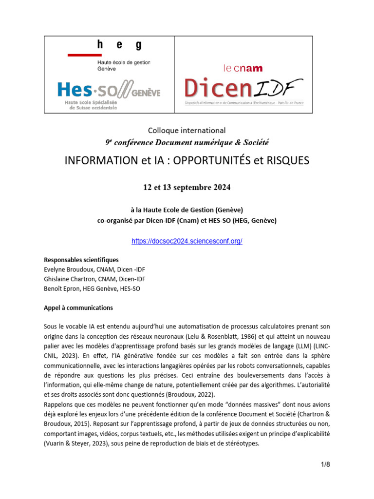 IA et Information : Enjeux et Perspectives | PDF | Intelligence ...