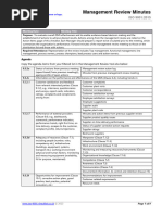 Management Review Meeting Minutes | PDF | Internal Audit | Audit