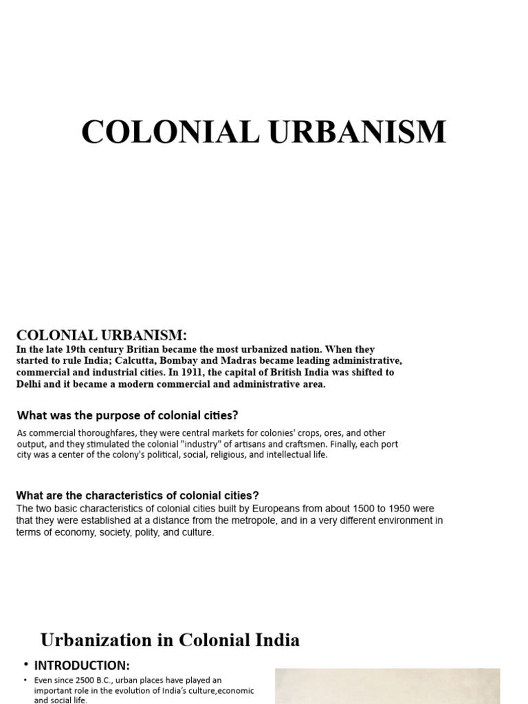 Colonial Urbanism New | PDF