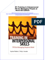Ebook PDF Training in Interpersonal Skills Tips For Managing People at Work 6th Edition PDF